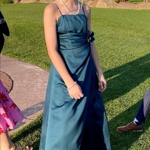 Teal long formal dress